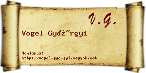Vogel Györgyi névjegykártya